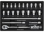 Wiha Ratschenschl&uuml;ssel Set 3/8 zoll 22-teilges Set in Schaumeinlage - 44708