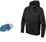 Bosch Beheizbare Hoodie GHH 12+18V XA mit Akkuadapter schwarz - 06188000EU - schwarz