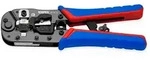 KNIPEX Crimpzange f&uuml;r RJ45-Westernstecker mit Mehrkomponenten-H&uuml;llen br&uuml;niert 190
