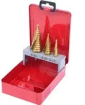 KS Tools HSS TiN Stufenbohrer-Satz, Stahlblechkassette 3-tlg - 330.2423