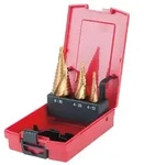 KS Tools HSS TiN Stufenbohrer-Satz, Kunststoffkassette 3-tlg - 330.2424