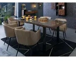 Esstisch mit Glas und Altholz 180x90x80,5 braun lackiert SEVILLA #23