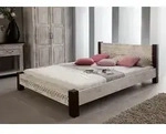 Bett Mango / Akazie 200x200x75 wei&szlig; gewachst CASTLE-ANTIK #404