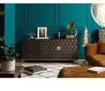 Sideboard Mango 180x40x77 grau ge&ouml;lt DIAMOND #110