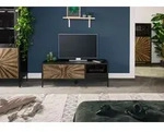 TV-Board Sheesham 136x45x50 schwarz lackiert SUN #105