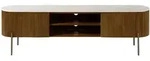 TV-Board Mango 180x36x51 braun lackiert / Marmor wei&szlig; BARCELONA #211
