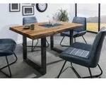 Baumtisch Sheesham 160x90x77 natur sandgestrahlt / U-Beine anthrazit gl&auml;nzend