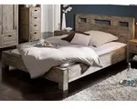 Bett Sheesham 180x200x90 grau ge&ouml;lt NATURE GREY #202