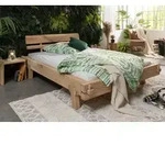 Balkenbett Eiche 160x200 natur ge&ouml;lt OAK HEART #02