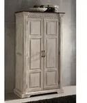 Schrank Mango / Akazie 100x50x180 wei&szlig; gewachst CASTLE-ANTIK #239