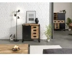 Kommode Mango 90x45x90 natur klar lackiert / Metall schwarz BLACKBURN #108