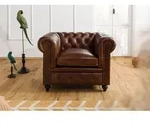 Sessel Echtleder 105x82x75 braun CHESTERFIELD #102