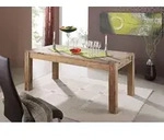 Esstisch mit Ansteckplatten Sheesham 140-180/220x90x76 grau ge&ouml;lt NATURE GREY #303