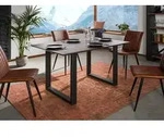 Esstisch Akazie 160x90 grau lackiert / U-Beine anth. Matt SWISS EDGE