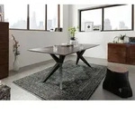 Esstisch Akazie 180x90x76 braun lackiert Beine anthrazit matt SWISS EDGE #23