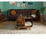 Couchtisch Sheesham 70x70x50 dunkelbraun lackiert MAILAND #233