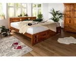 Bett Akazie 200x200x90 honig lackiert OXFORD #0254