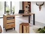 Schreibtisch Wildeiche 180x55x76 natur ge&ouml;lt VILLANDERS #141