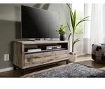 TV-Board Wildeiche 120x40x56 bianco ge&ouml;lt VILLANDERS #212