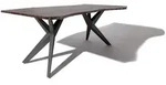 Baumtisch Akazie 180x90x76 grau lackiert Beine anthrazit matt FREEFORM 4 #37