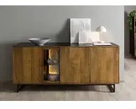 Sideboard Mango / Altholz 180x47x81 schwarz / natur lackiert DAVIS #21