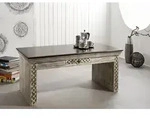 Couchtisch Mango / Akazie 115x60x50 wei&szlig; gewachst CASTLE-ANTIK #233