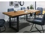 Baumtisch Mango 220x100x77 natur lackiert / U-Beine anthrazit gl&auml;nzend...