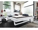 Balkenbett Fichte 140x200x87 wei&szlig; lackiert VANCOUVER #709