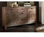 Sideboard Sheesham 140x42x80 grau ge&ouml;lt NATURE GREY #80