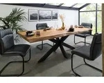 Baumtisch Mango 200x100x77 natur lackiert / Kreuzgestell anthrazit matt...