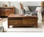 Couchtisch Sheesham 115x60x45 dunkelbraun lackiert ANCONA #202