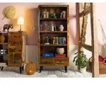 Regal Altholz 90x35x180 mehrfarbig lackiert SIXTIES #107