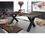 Esstisch Akazie 200x110x76 grau lackiert IRON LABEL #176