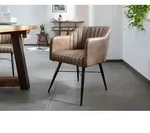 Stuhl Echtleder 54x61x76 beige IRON LABEL #12