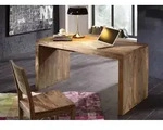 Schreibtisch Sheesham 148x75x78 grau ge&ouml;lt NATURE GREY #710