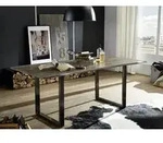 Baumtisch Sheesham 180x90x78 smoked oak lackiert Plattenst&auml;rke 2,5cm FREEFORM #0101