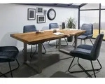 Baumtisch Mango 220x100x77 natur lackiert / U-Beine silber matt FREEFORM 5