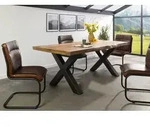 Baumtisch Mango 220x100x77 natur lackiert / X-Beine anthrazit matt FREEFORM 5