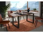 Esstisch Akazie 180x90 natur lackiert / U-Beine anth. matt SWISS EDGE