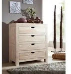 Kommode Akazie 85x42x95 white stone get&uuml;ncht NATURE WHITE #85