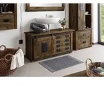 Waschbeckenunterschrank Mango 120x40x60 braun lackiert RAILWAY #477
