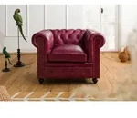 Sessel Echtleder 105x82x75 rot CHESTERFIELD #402