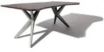 Baumtisch Akazie 220x100x76 grau lackiert Beine anthrazit gl&auml;nzend FREEFORM 4...