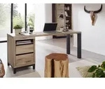 Schreibtisch Wildeiche 180x55x76 bianco ge&ouml;lt VILLANDERS #241