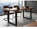 Baumtisch Akazie 200x100x77 natur lackiert / U-Beine anthrazit matt FREEFORM 5