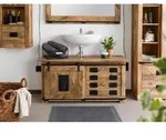 Waschbeckenunterschrank Mango 120x40x60 natur lackiert RAILWAY #177