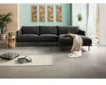 Ecksofa 285x161x81 Silikon-Feder Mix schwarz TRIENT