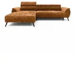 Ecksofa Ottomane links Chenille 286x184x79 rostfarben VALENTINA