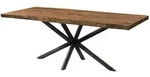 Baumtisch Sheesham 240x100x76 natur gebeizt / Kreuzgestell anthrazit matt...
