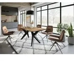 Esstisch Mango 180x90x76 natur lackiert / Epoxid schwarz, Sterngestell...